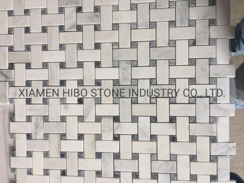 Bianco Carrara/Eastern White/Thassos White Marble 1X1 Square Field Tile Mosaics