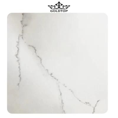 Artificial Stone Polished Factory Price Calacatta Series White Stone Slab Quartz Countertop/Vanity/Wall Tiles/Cabinet/Floor