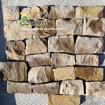 Strong Beige Irregular Random Size Loose Stone Wall Veneer and Corner