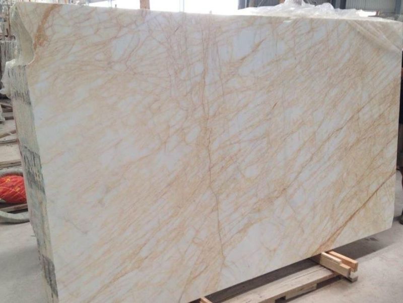 Golden Spider Marble Natural Light Yellow Veins Marble Polished Big Slabs