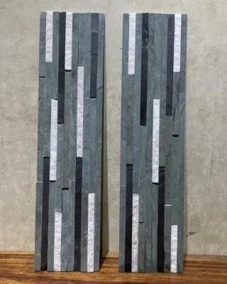 Black with White Slate Culture Stone Wall Cladding Slate Paving