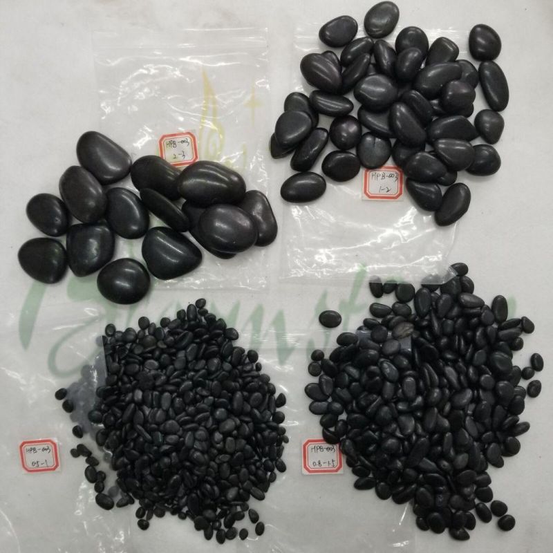 Black High Polished Pebble Stone for Garden Decoration/Black Landscape Pebble