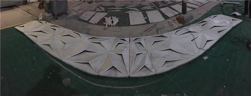 3D Carrera White Marble Panel for Reception Desk