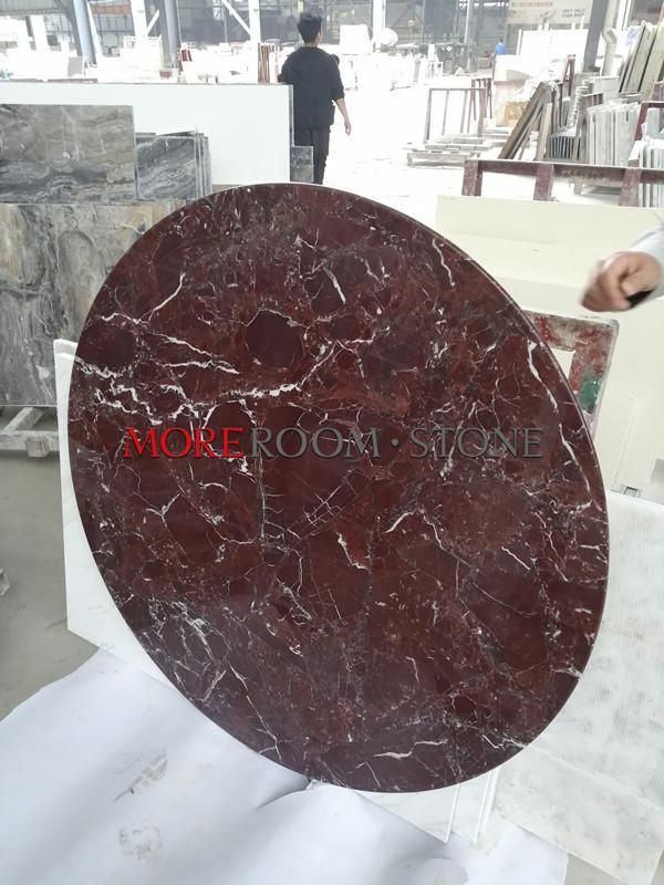 Natural Stone Red Rosso Levanto Polished Finished Marble Coffee Living Room Table Top