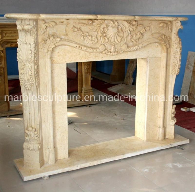 Decorative Indoor Used Marble Stone Fireplace Mantel for Home (SYMF-235)