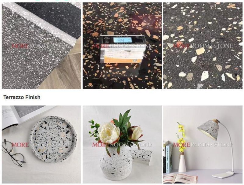 Big White Aggregate Cement Polished Terrazzo White for Tile and Basin