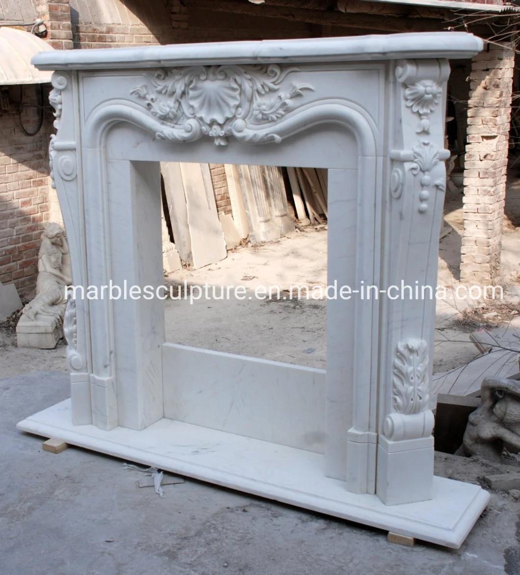 Simple Style Stone Sculpture Home Decoration Marble Fireplace (SYMF-032)