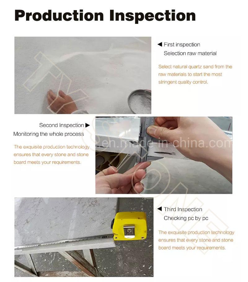 Artificial Stone Marble Look White Quartz Solid Surface for Kitchen Countertops