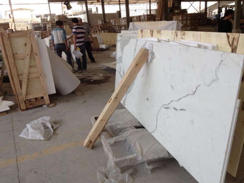 Snow White Stone Marble for Flooring Tiles Slabs Countertops/Worktops/Vanitytops