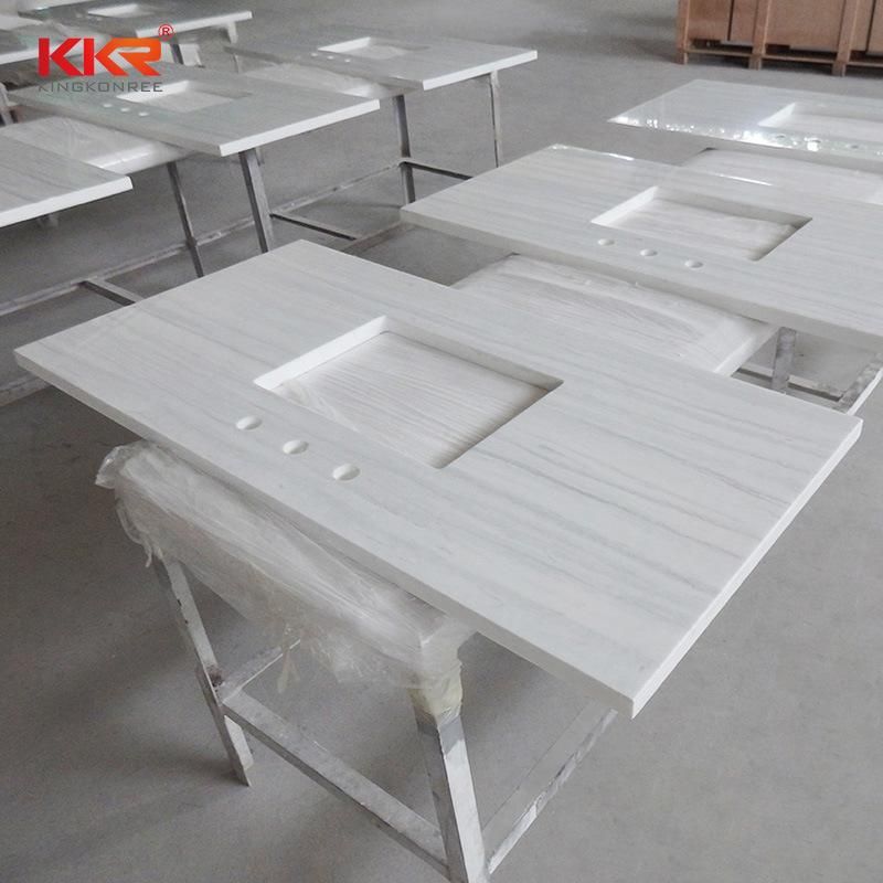 Ada Vanity Customized Black Solid Surface Square Vanity