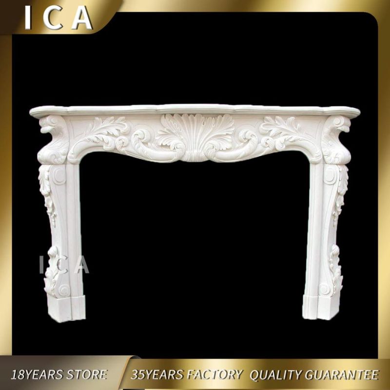 Factory Price Decorative Modern Indoor White Marble Victorian Fireplace