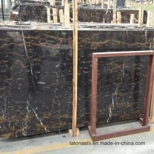 Dark Brown Marble with Gold Veins for Countertop Slabs and Floor Tiles