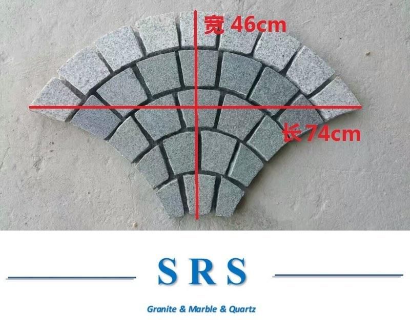 Natural G684 Granite Cube/Cobble/ Paving Stone on Mesh
