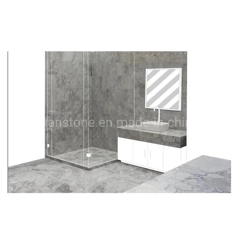 Brazilian 2cm Thick Calacatta Grey Super White Quartzite Marble Tile Price