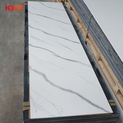 Kkr Solid Surface Black with White Veining Marble for Kitchen Countertop