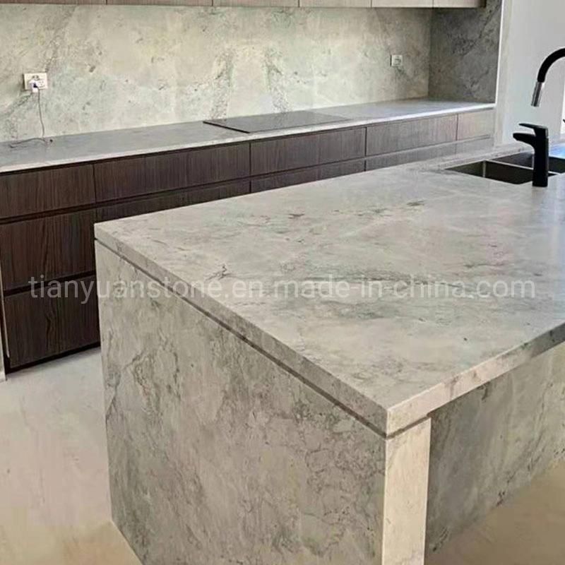 Kitchen Stone Bench Top Natural Quartzite Grey Silver White Calacatta Countertop