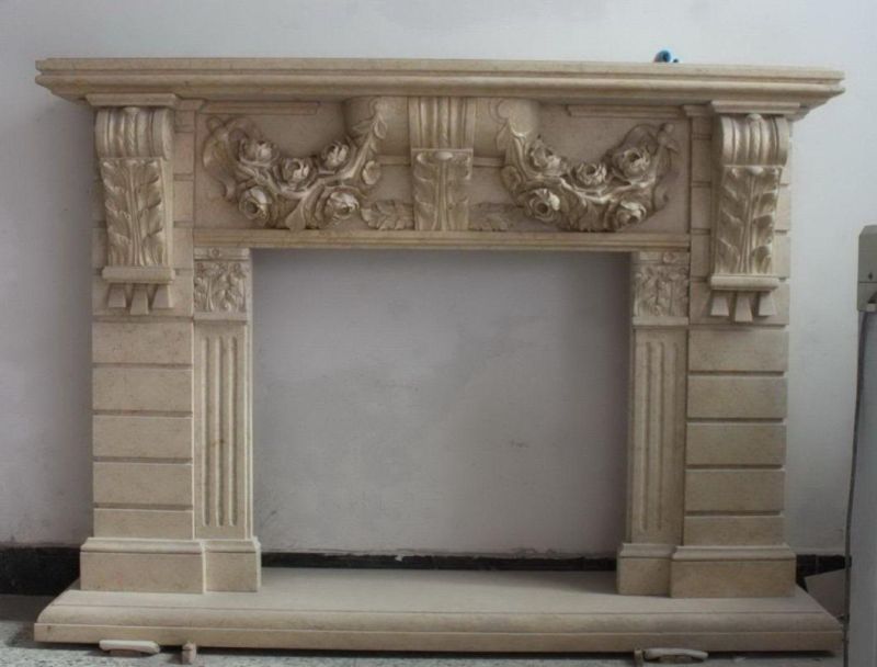 Decoration Hand Carving Any Kind of Marble Stone Fireplace Surround
