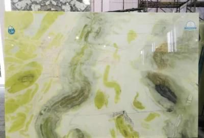 Light Green Onyx Marble Big Slab Natural Stone Green Marble