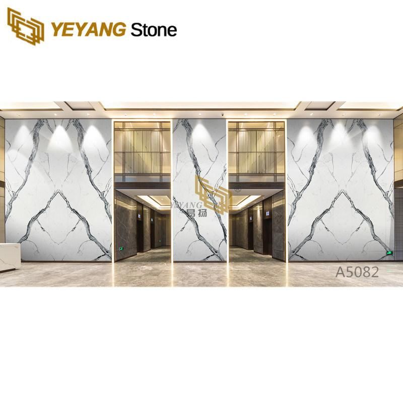 Artificial Engineered Quartz Popular Calacatta White Quartz for Kitchen/Island/Backsplash/Wall/Countertops