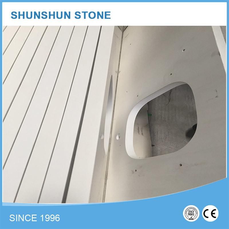 Popular White Quartz Stone Countertop for Bathroom