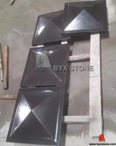 Shanxi Black Granite Pillar Coping Stone Caps with Obelisk Peak