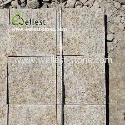 Beige Split Granite Cube Stone for Patio Pathway Parking Place