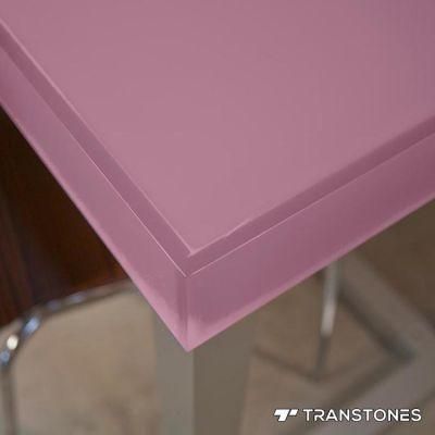 Transtones Pink Color Custom Solid Surface Panel Acrylic Table