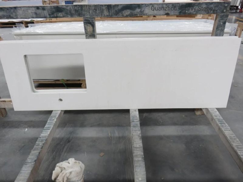 Pure White Quartz Solid Surface Countertop for Kitchen and Bathroom
