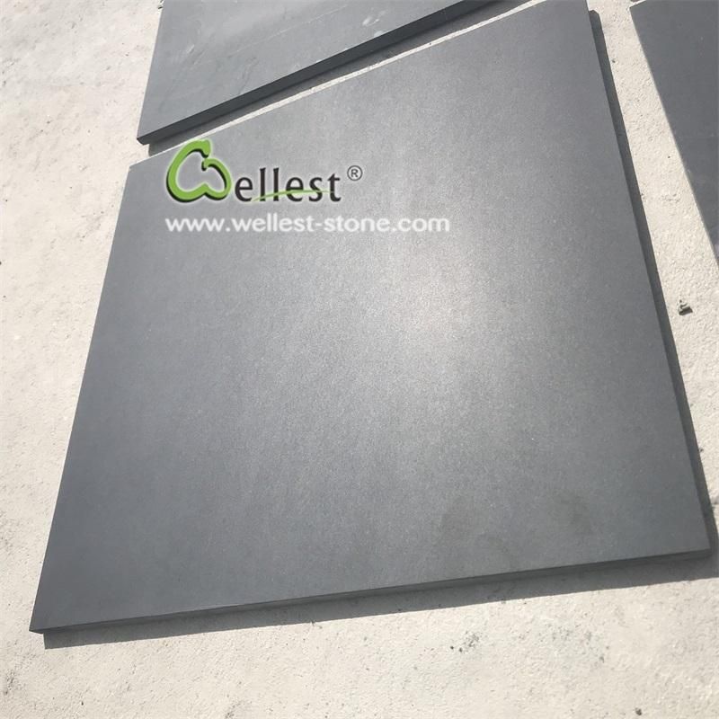 Honed Black Slate Tile for Flooring Paver and Wall
