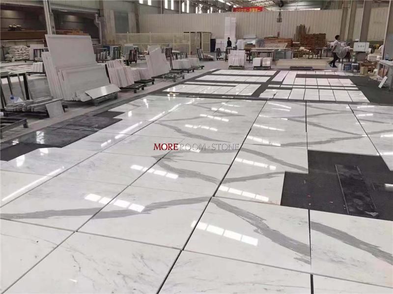 Italian Imported Calacatta Statuario White Natural Stone Marble for Bathroom Floor and Wall Design