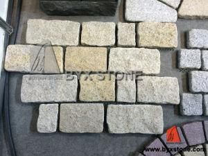 Yellow / Grey Granite Cobblestone on Mesh for Outdoor