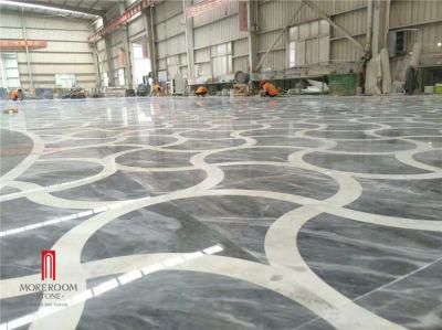 Big Size Grey Marble Stone Waterjet Design Tile Medallion Inlay