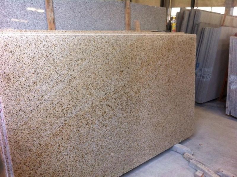 Cheap G682 Shandong Rusty Granite Polished Yellow Natural Stone for Countertop Benchtop