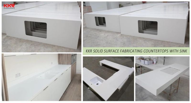 Customized Size Luxury Waterproof Carrara White Kitchen Solid Surface Marble Countertop