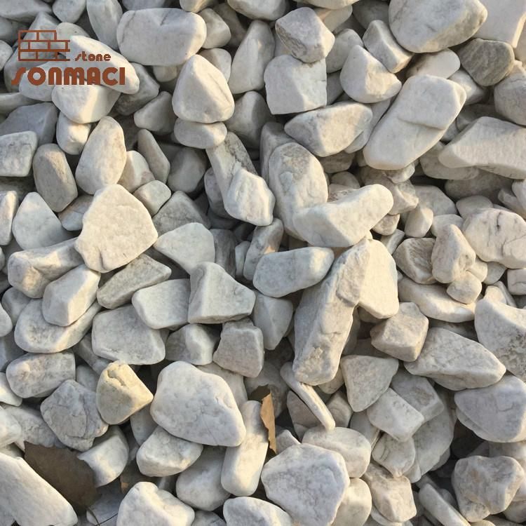 Machine Made Tumbled Snow White Pebble Stones
