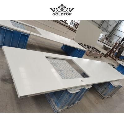 Artificial Stone Polished Factory Price Pure White Stone Slab Quartz Countertop/Vanity/Wall Tiles/Cabinet/Floor