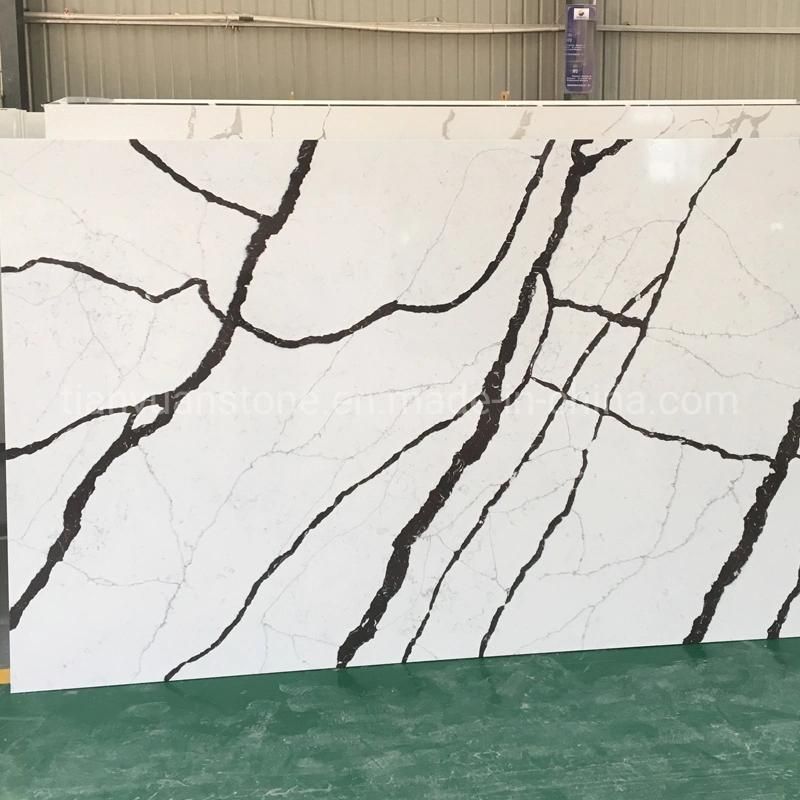 Polished White Surfaces Engineered Quartz Stone Slab with SGS Certification