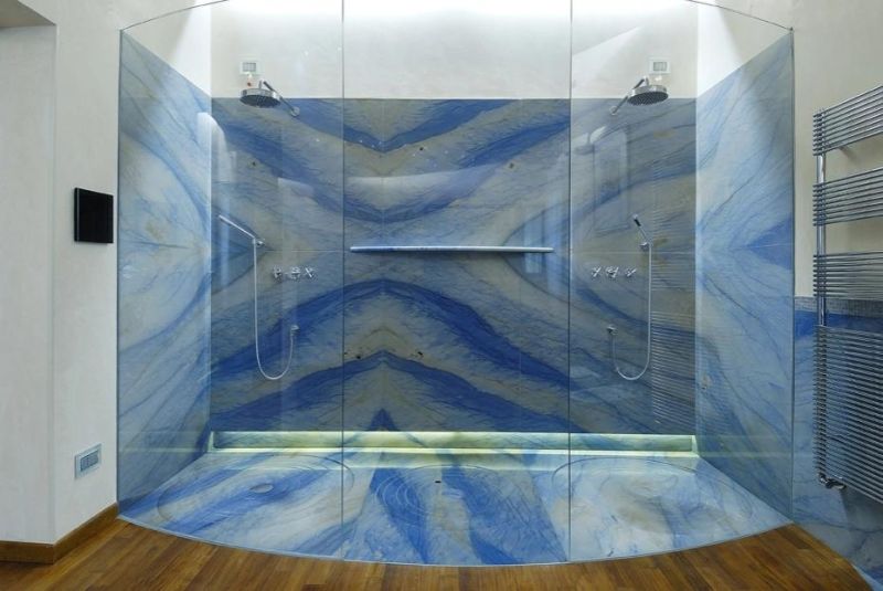 Interior Bathroom Wall Decor Azul Macaubas Blue Granite