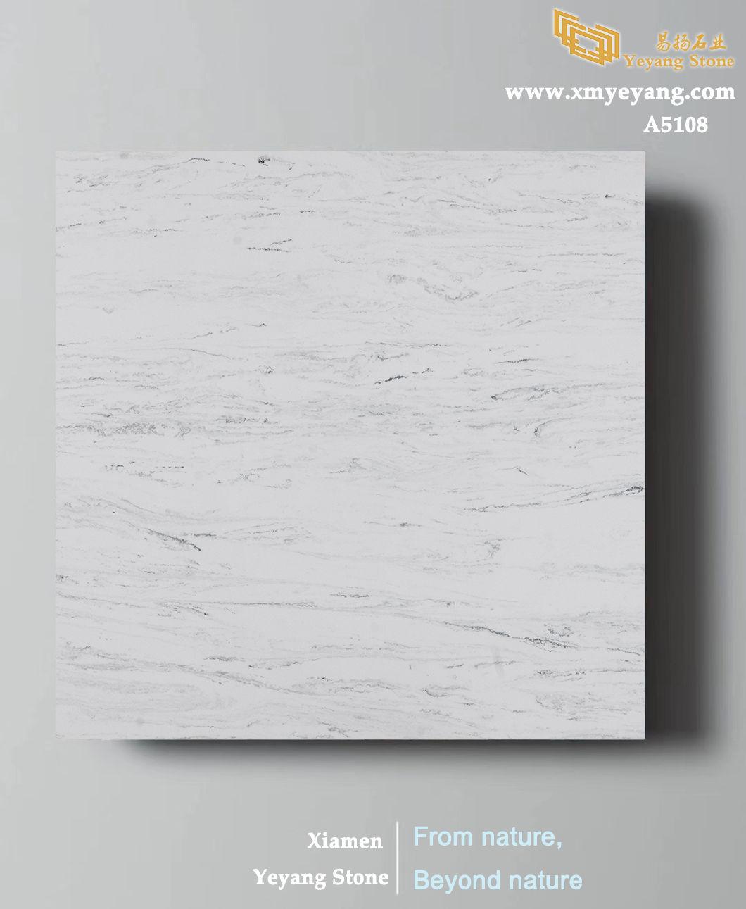 Carrara White Quartz Island Slabs for Kitchen/Hotel/Bathroom/Vanity Quartz Manufacturer