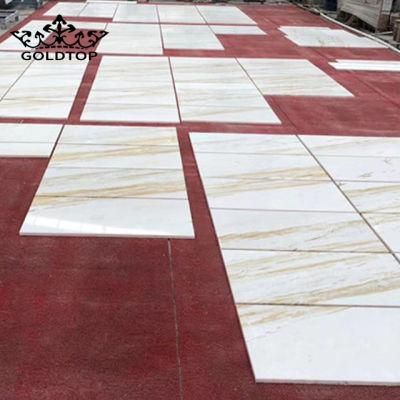 China Polished Fihish Surface Golden Ariston, Aristide Gold Vein Marble, Chinese White Calacatta Gold Marble Countertops