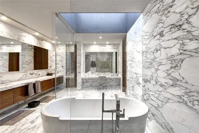 Arabescato Carrera White Marble for Bathroom Floor and Wall Design