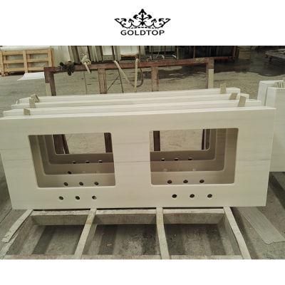 China Factory Natural Stone Porcelain Slab Carrara White Marble Natural Granite Quartz Stone Kitchen Top Countertop Customized with Cabinet
