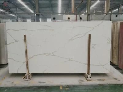 White Artificial Calacatta Quartz Stone Slab Used for Home Countertops with Best Price