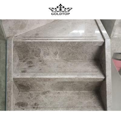 Wholesale High Quality Polished Customized Size Gray/Grey Marble Tiles for Stair Step