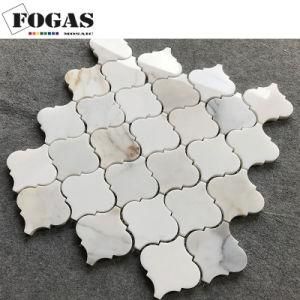Arabesque Marble Wall Tile Lantern Calacatta Gold Stone Mosaic Backsplash