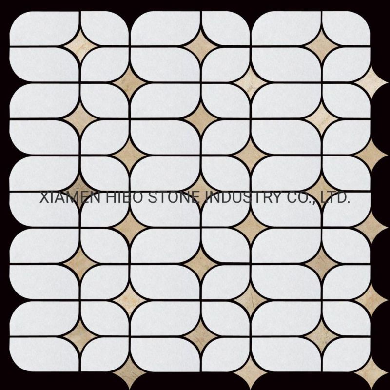 Nero Marquina China Black White Vein Marble Natural Stone Hexagon Mosaic for Kitchen Backsplash Wall Tile