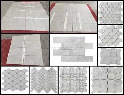 New Carrara Mosaic/Tile for Bathroom Decoration/Flooring/Wall Covering/Cladding/Vanity Top Marble