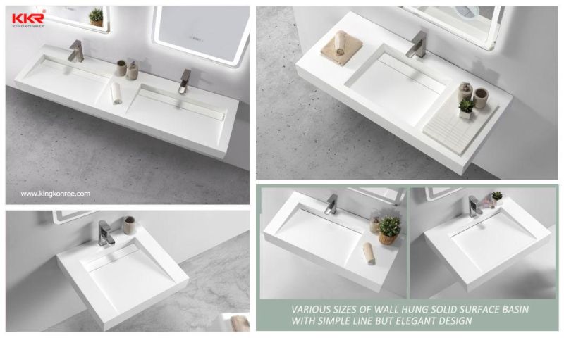 Cut to Size 72 Inch Stone Sink Resin Solid Surface Bathroom Countertop Sinks