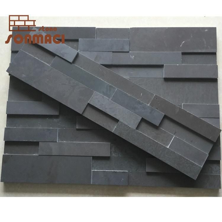 Outdoor Black Slate Cultured Stone Wall Cladding