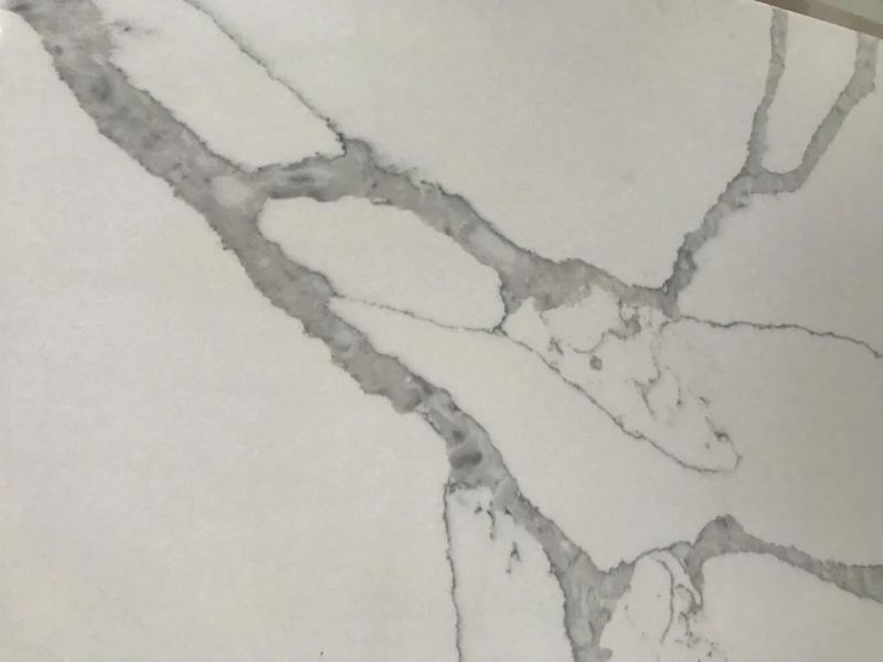 Engineered Quartz White Calacutta Marble Counter Top for Kitchen (SQ9006)